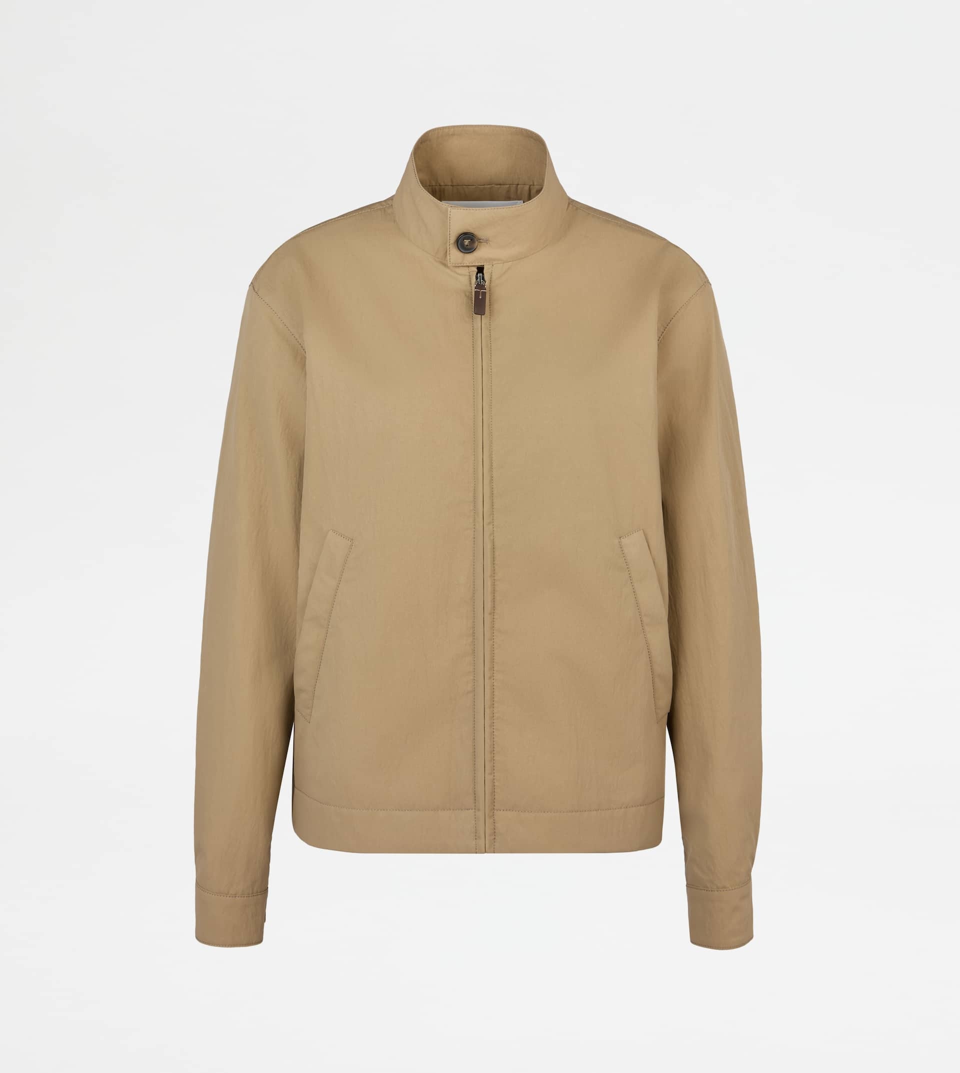 BOMBER JACKET IN TECHNICAL COTTON - BROWN - 1