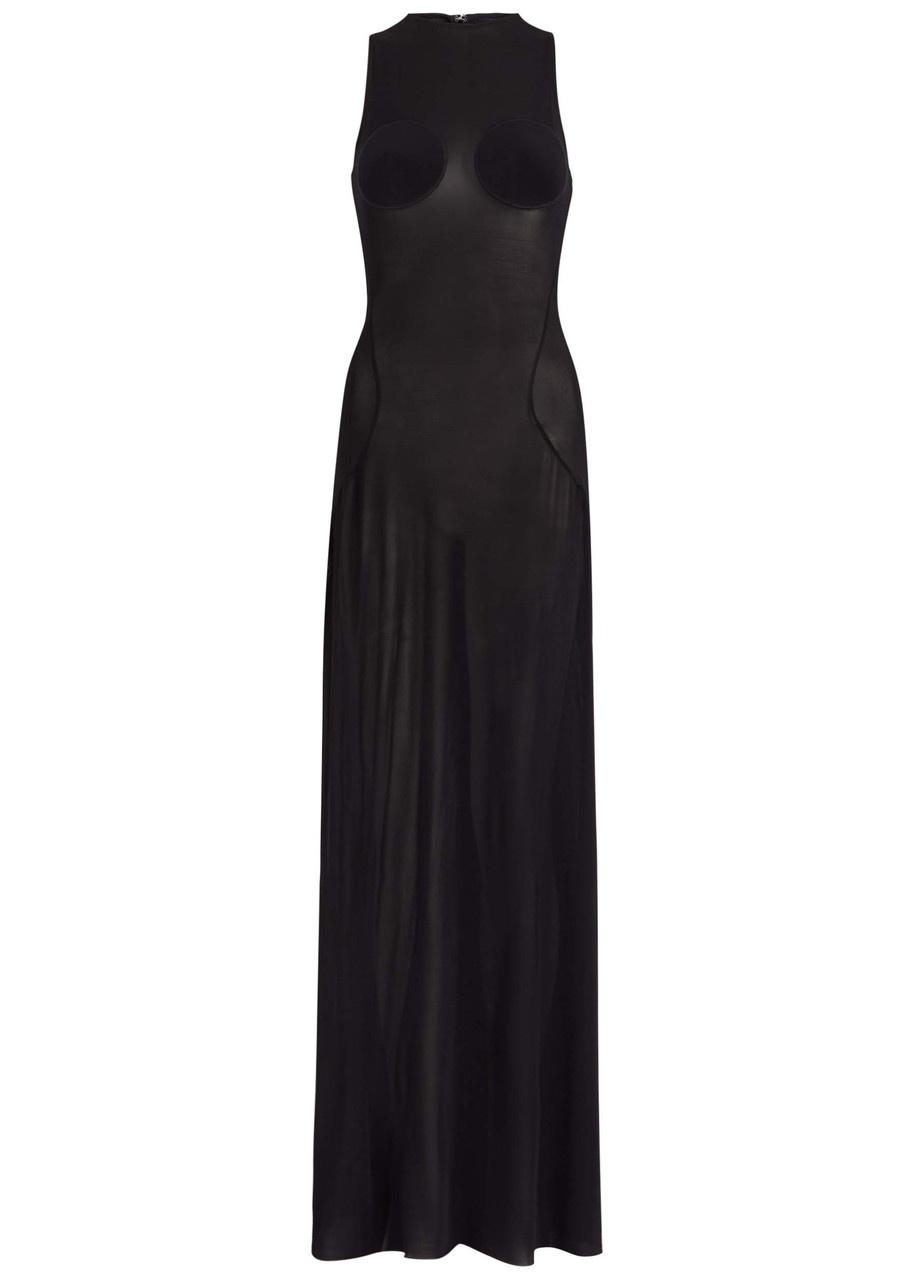 Jean Paul Gaultier Semi-sheer Stretch-jersey Maxi Dress - 1