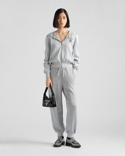 Prada Cashmere and lurex hoodie outlook