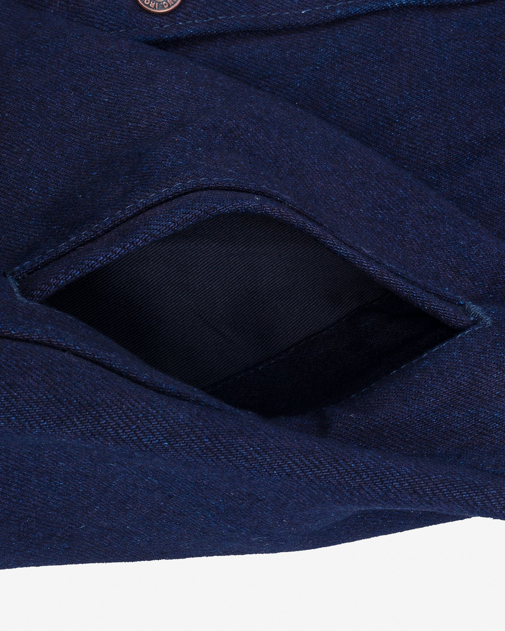 IHSH-409-IB 19oz Selvedge Denim CPO Shirt - Indigo/Black - 14