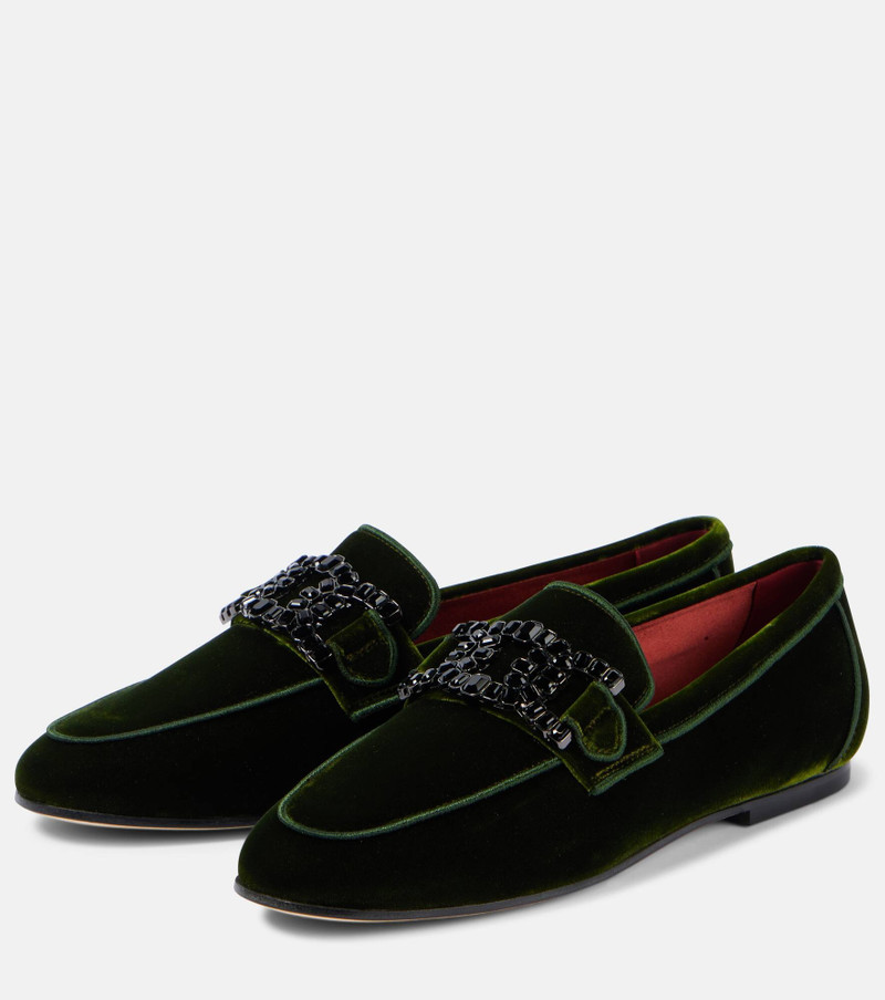 Kate embellished velvet loafers 4
