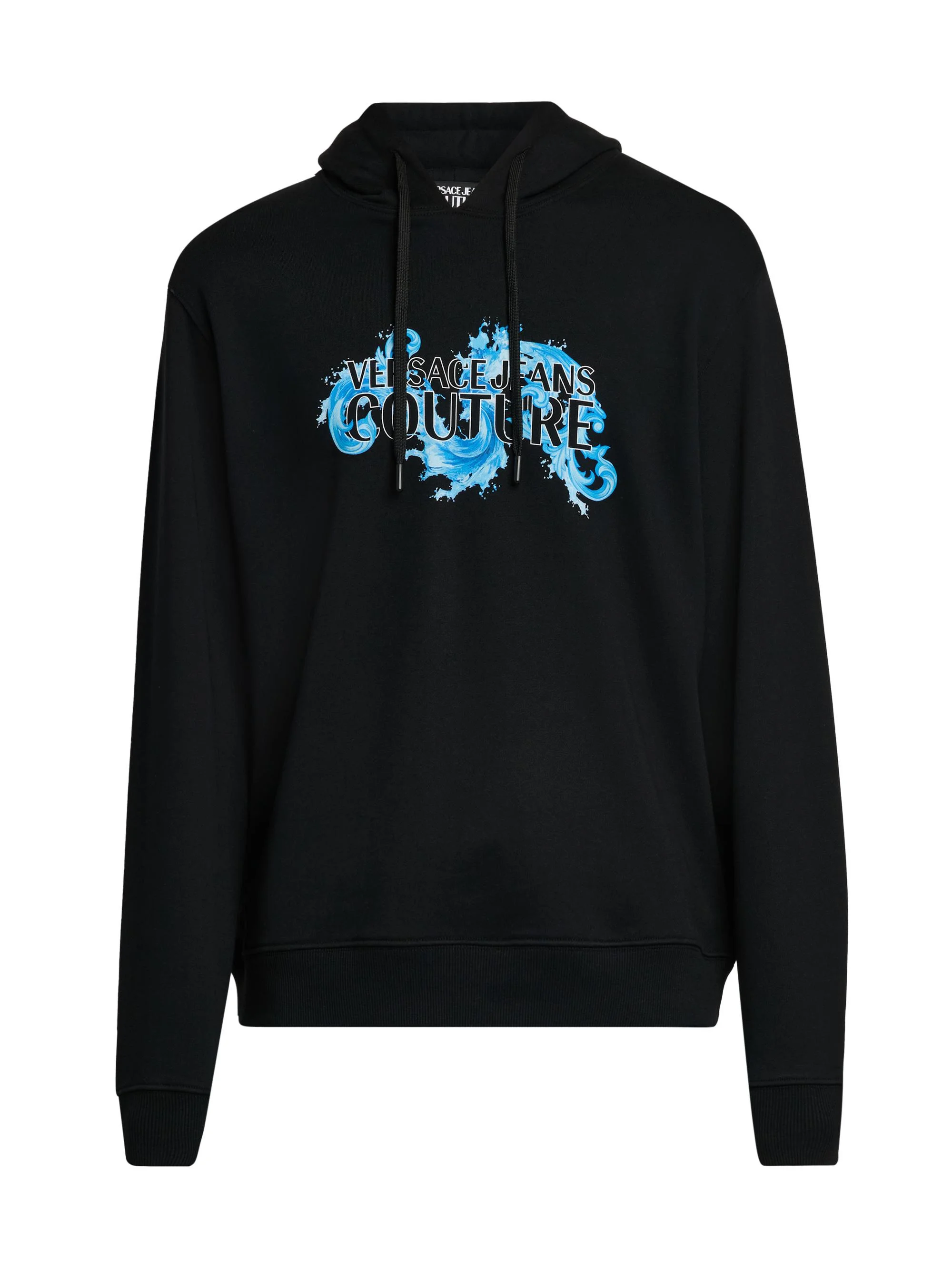 Men's Logo Stretch-Cotton Hoodie - Black - 1