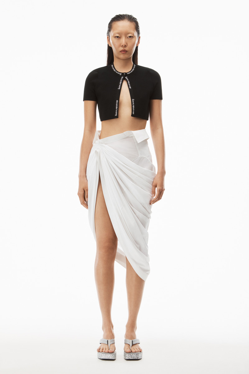 Alexander Wang JACQUARD LOGO CARDIGAN IN STRETCH KNIT outlook