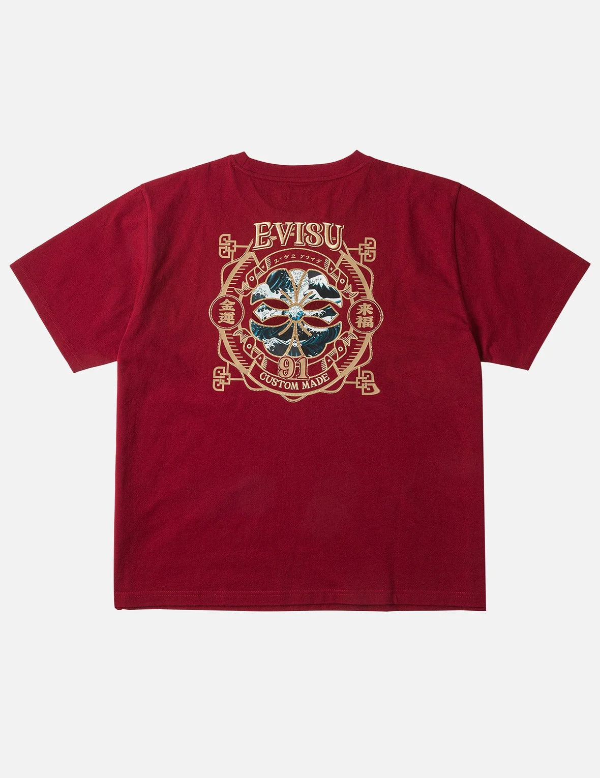 Gold Print Kamon Wave Applique Tee - 1