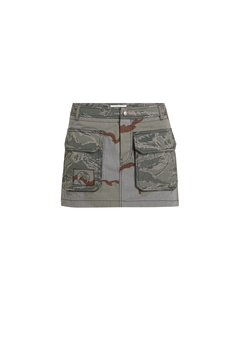 Regenerated Camo Mini Skirt - 1