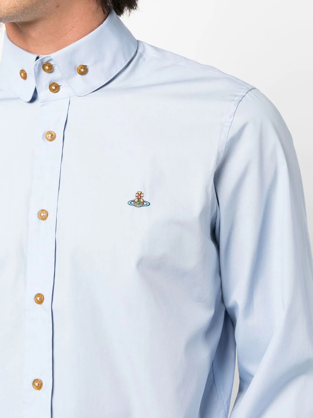 orb-embroidered organic-cotton shirt - 5