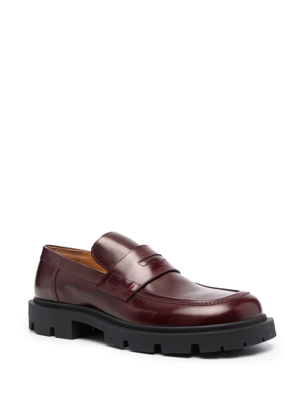 polished-finish ridged-sole loafers - 2