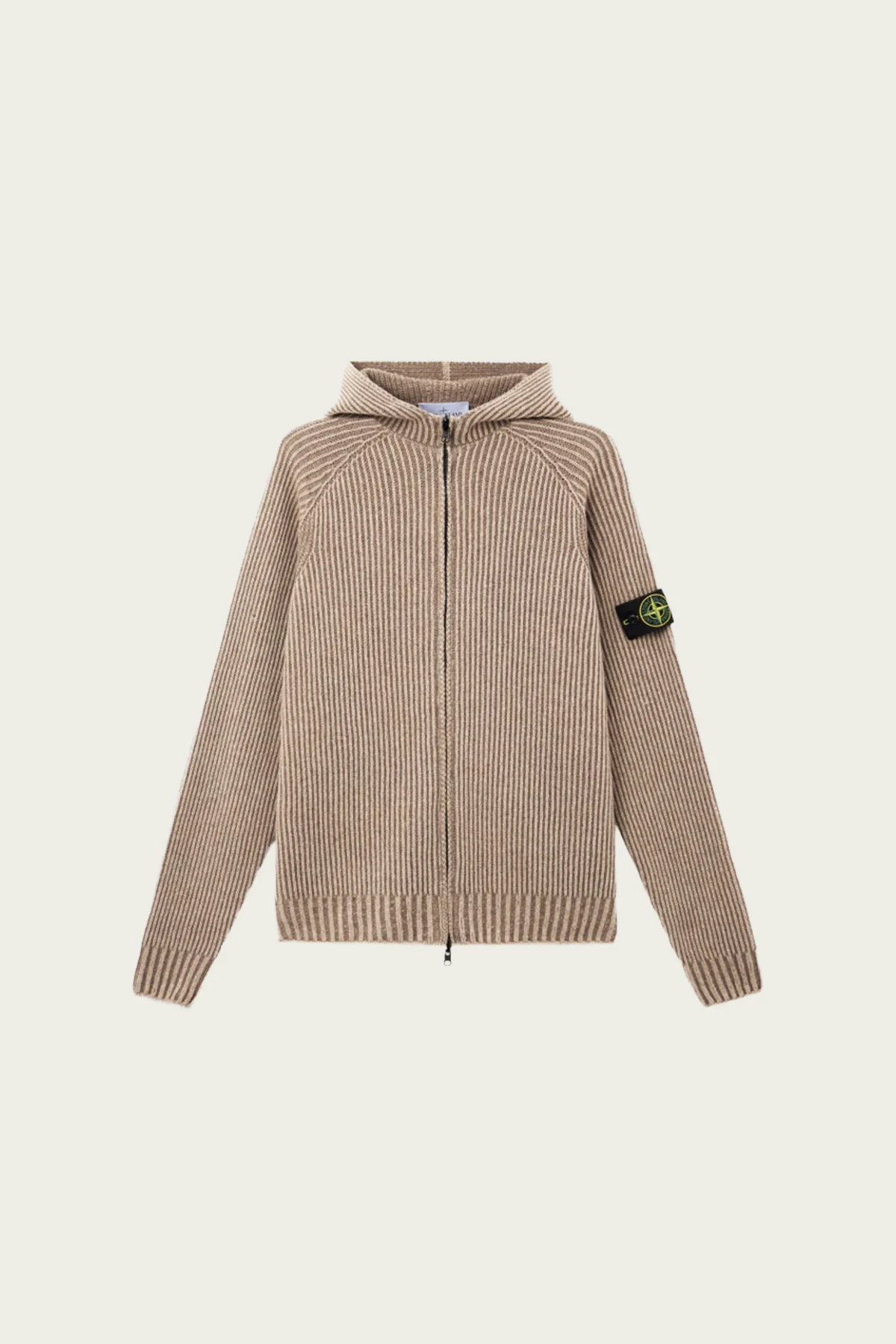 Two-Tone Vanisé Reversible Zip Hoodie - Biscuit - 1