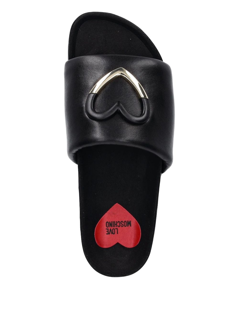 logo-print leather slides - 4