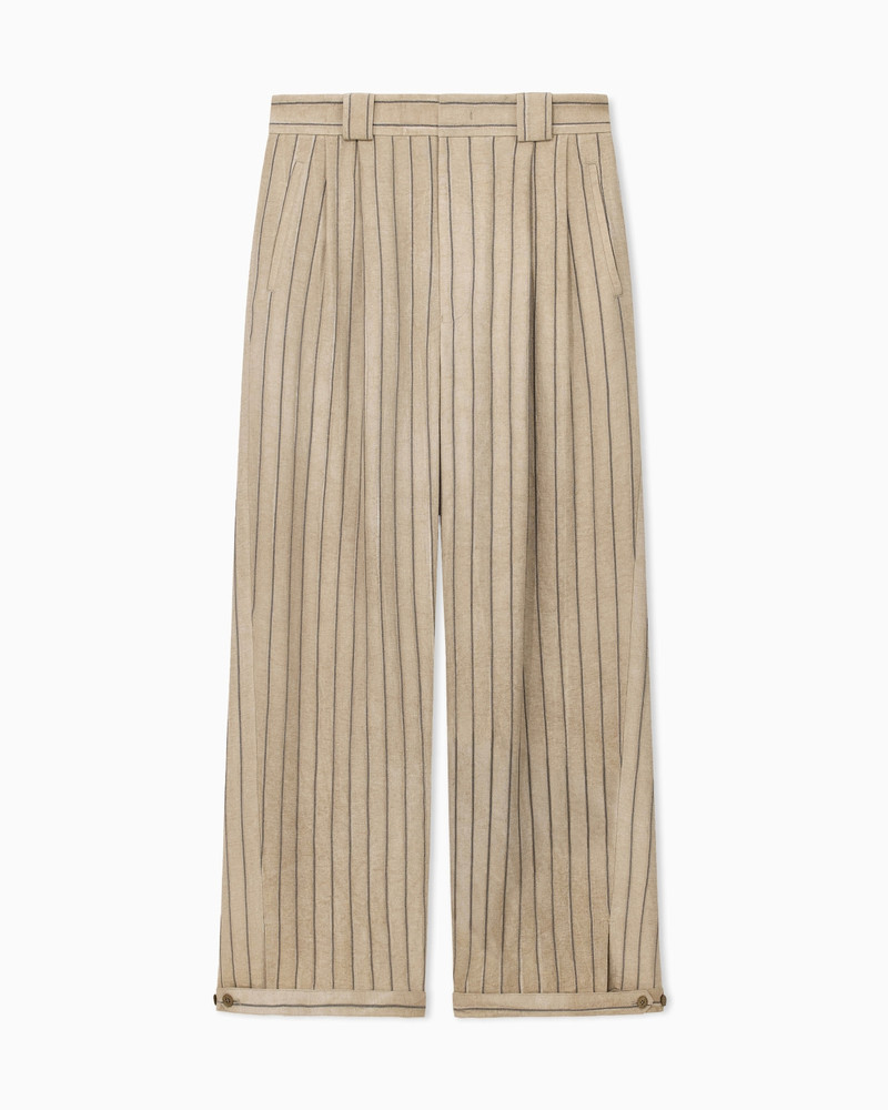 COLD-DYED CANNETÉ FABRIC TROUSERS 1