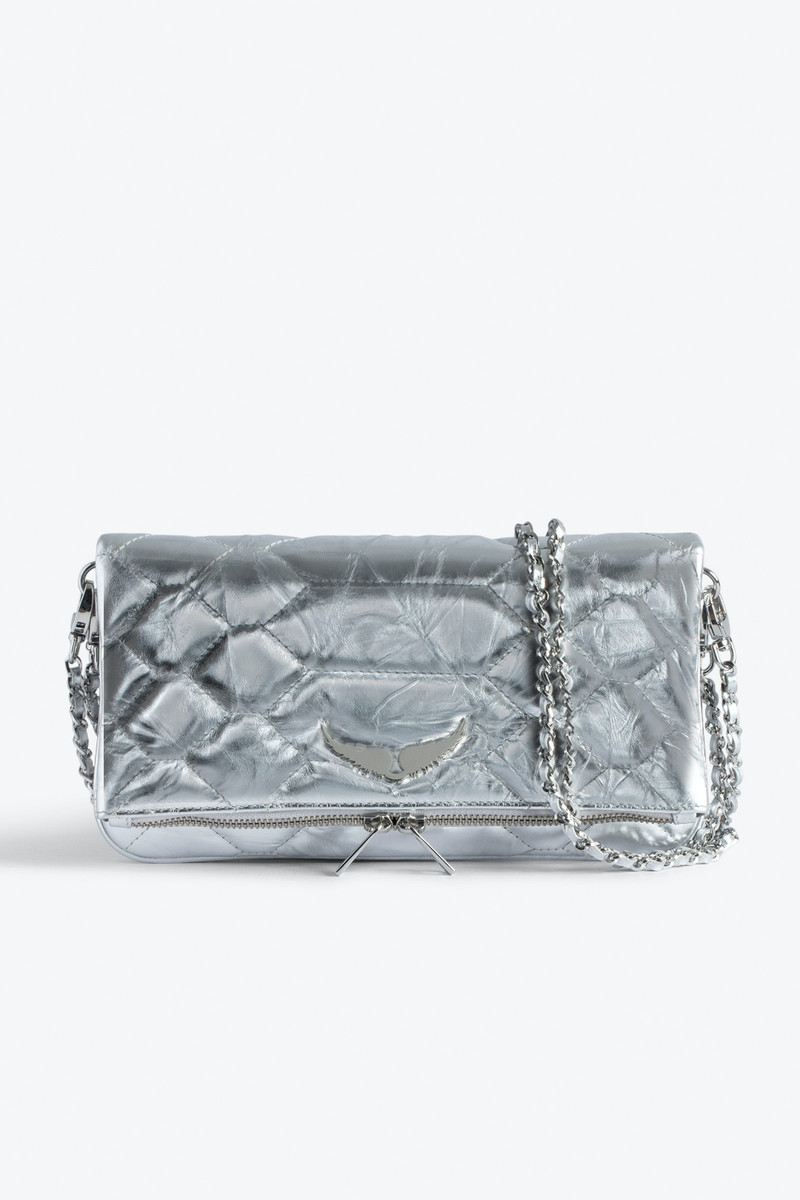 Rock Quilted Metallic Clutch 1