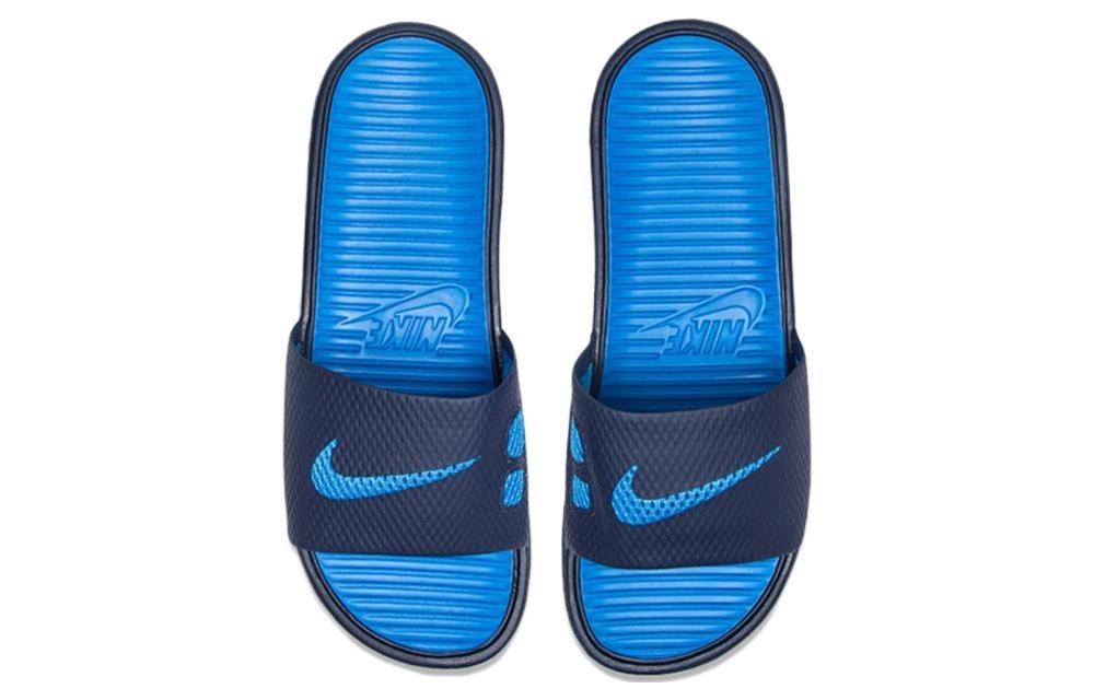Nike Benassi Solarsoft Slide Sports Slippers Black Blue 431884-440 - 5