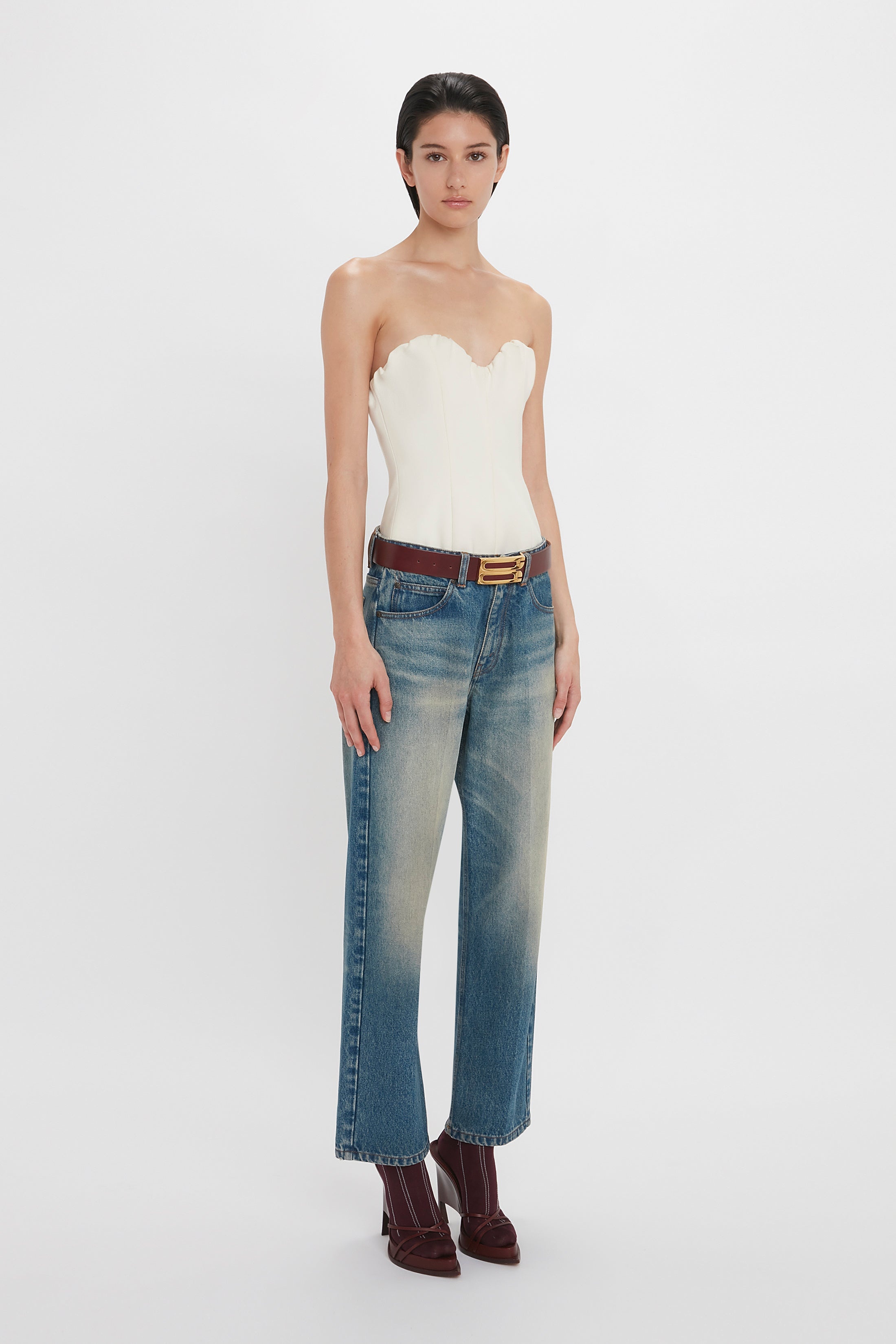 Corset Top In Antique White - 3