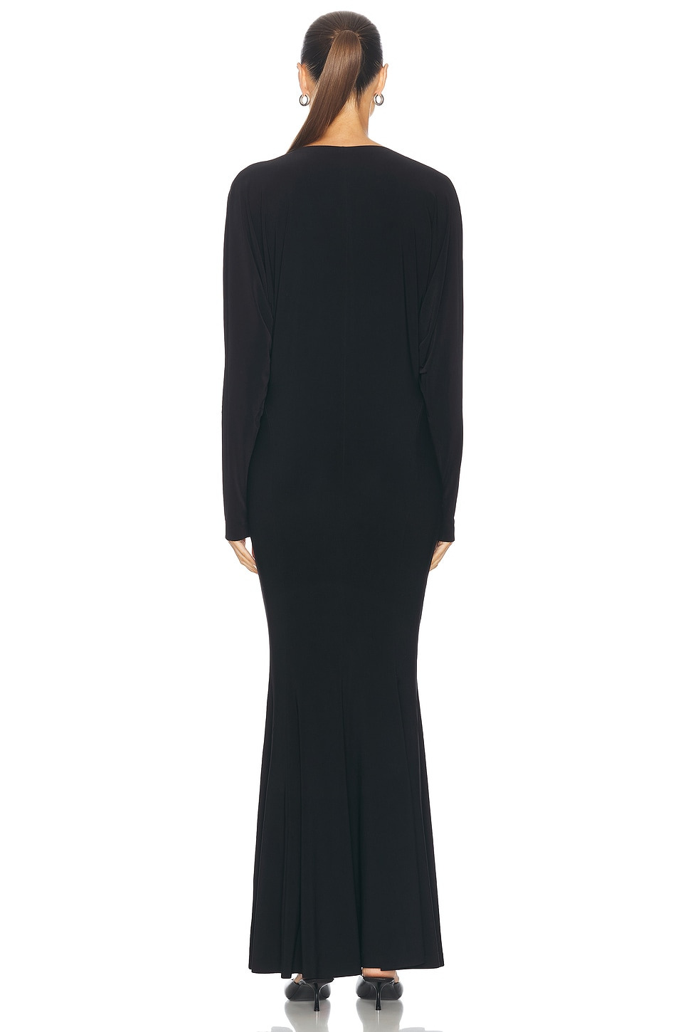 Dolman V Neck Fishtail Gown - 4