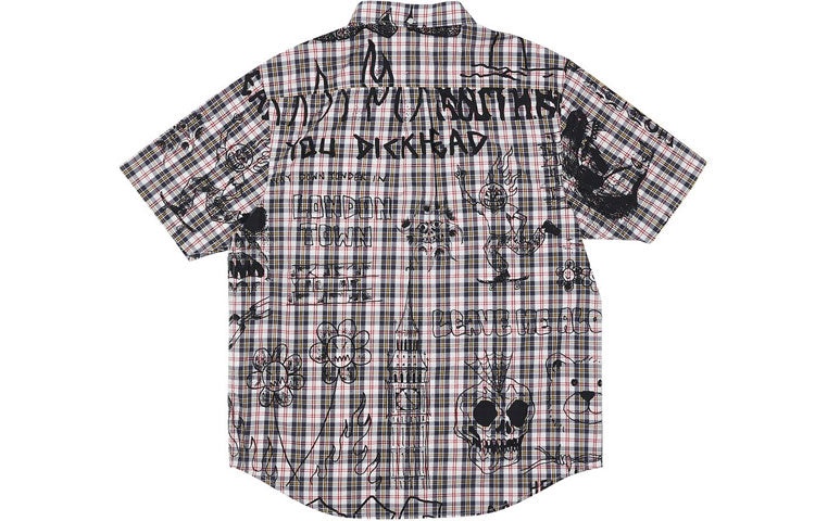 PALACE x Lotties Crossover Hand Painted Plaid Short Sleeve Red/Black Shirt P20SHT002 - 2