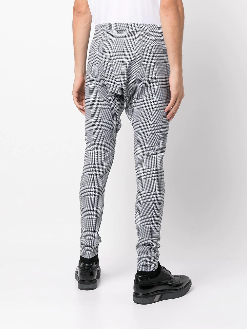 houndstooth-print drop-crotch leggings - 4