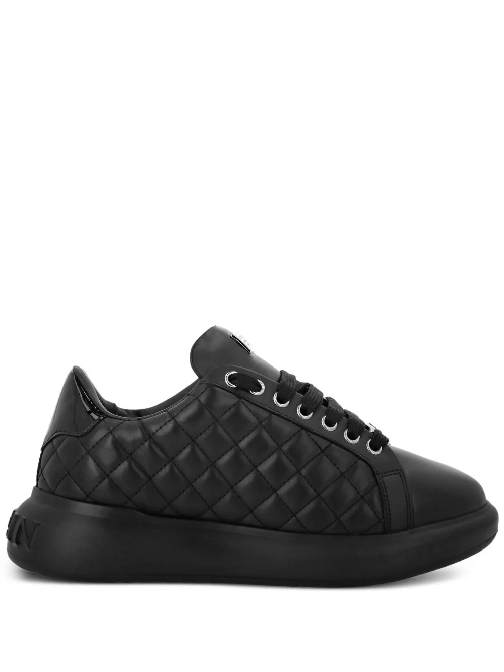 quilted leather sneakers - 1