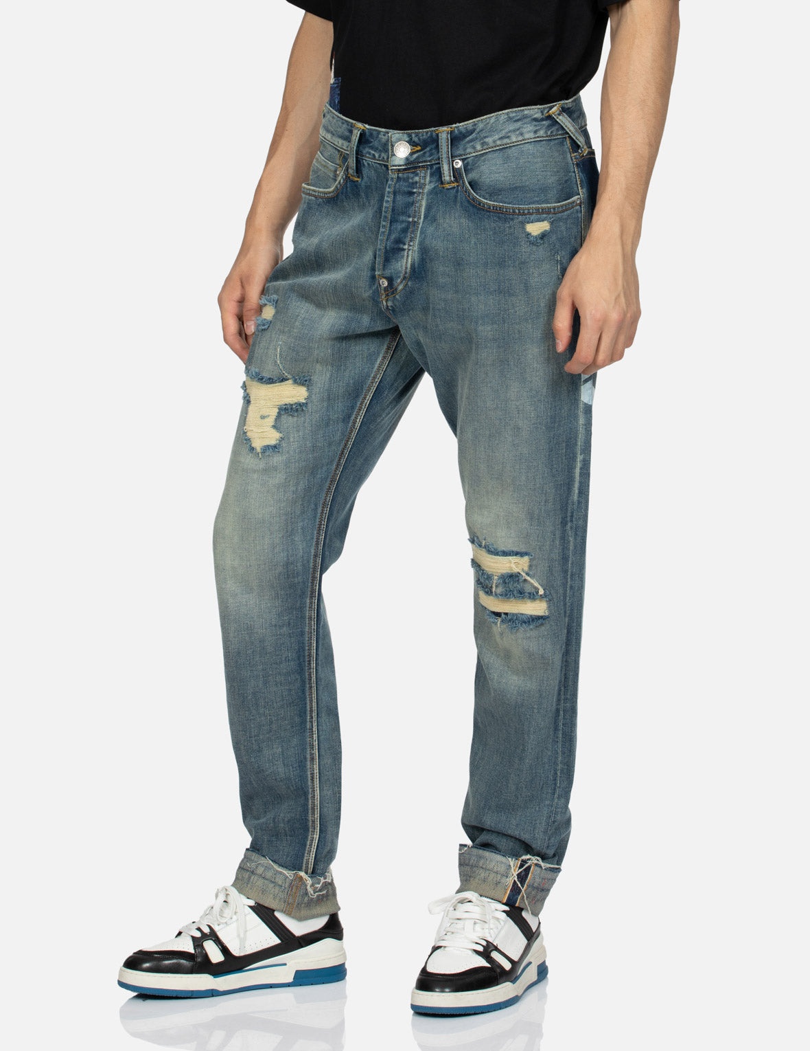 Kamon Print Carrot Fit Denim Jeans #2017 - 8
