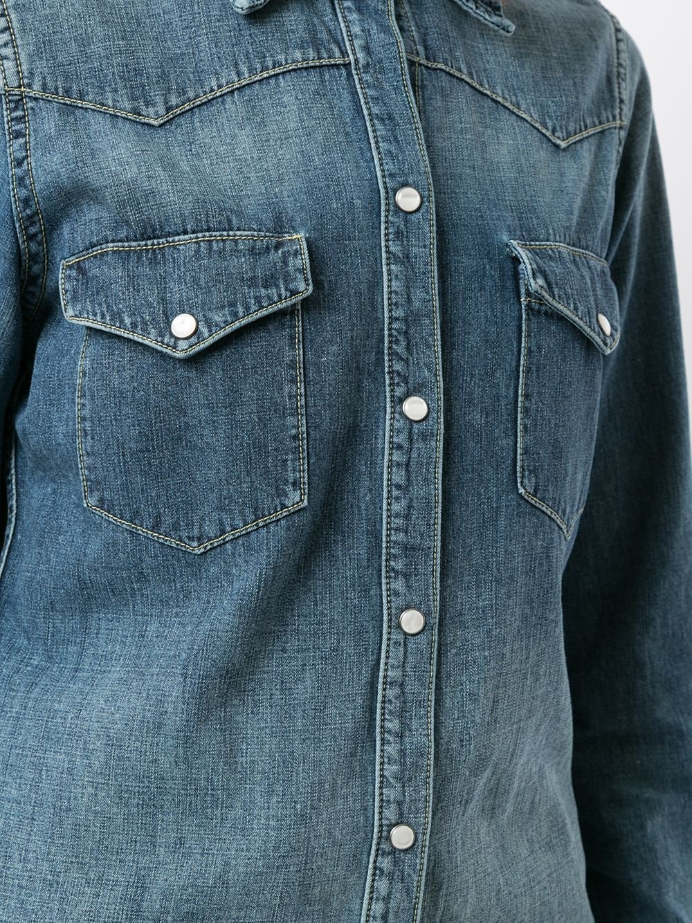 classic-collar denim shirt - 5