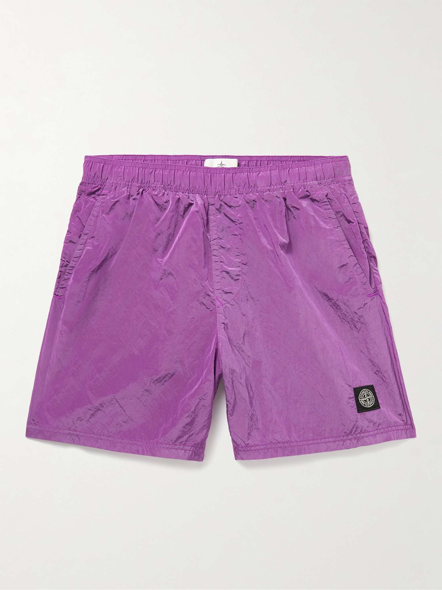 Mid-Length Logo-Appliquéd Swim Shorts - 1