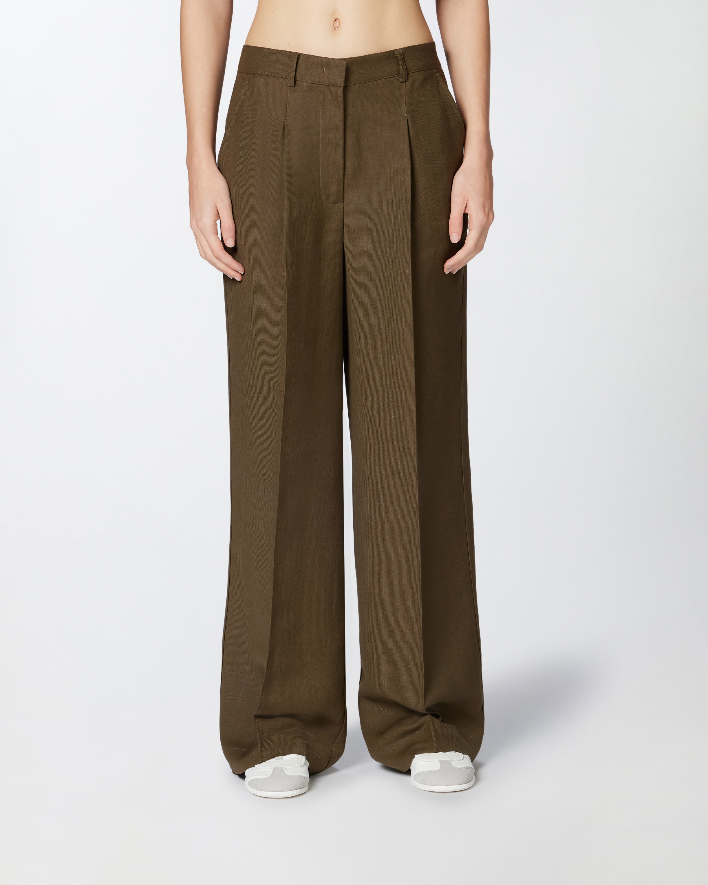 LINEN PALAZZO TROUSERS WITH POCKETS - 3
