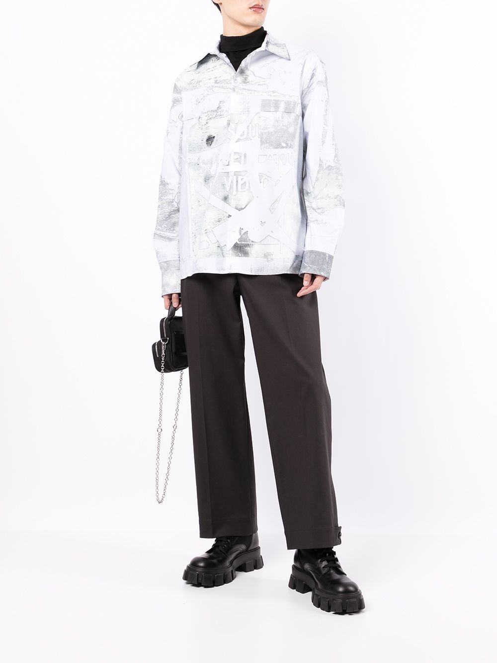 faded-print oversized cotton shirt - 2