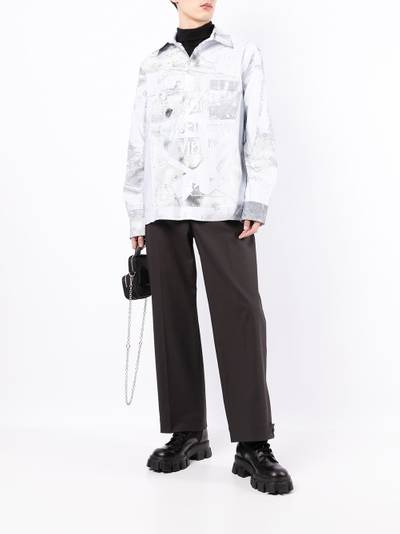 Off-White faded-print oversized cotton shirt outlook