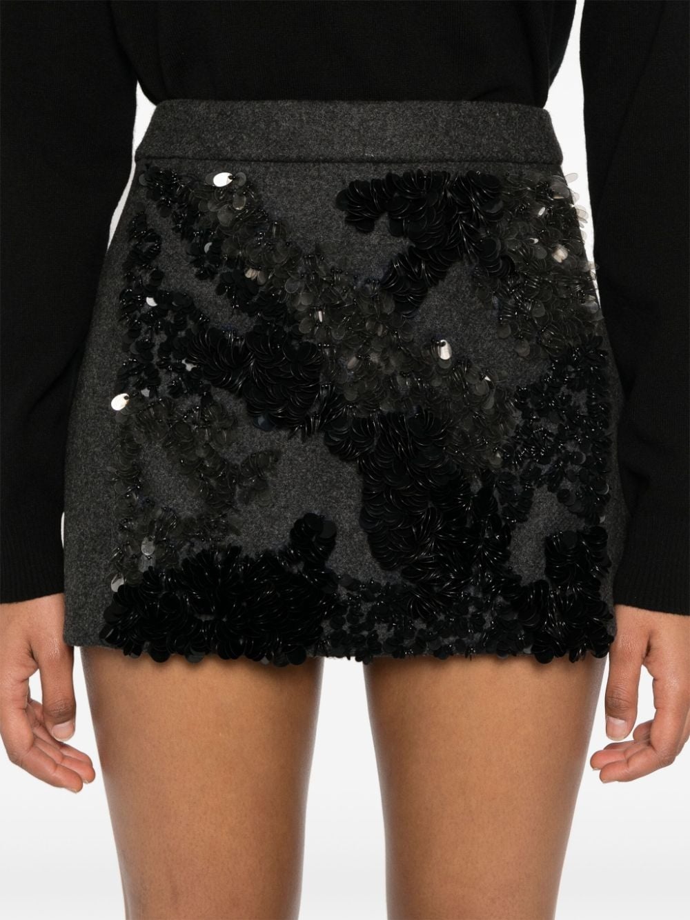 sequined mélange-effect mini skirt - 5