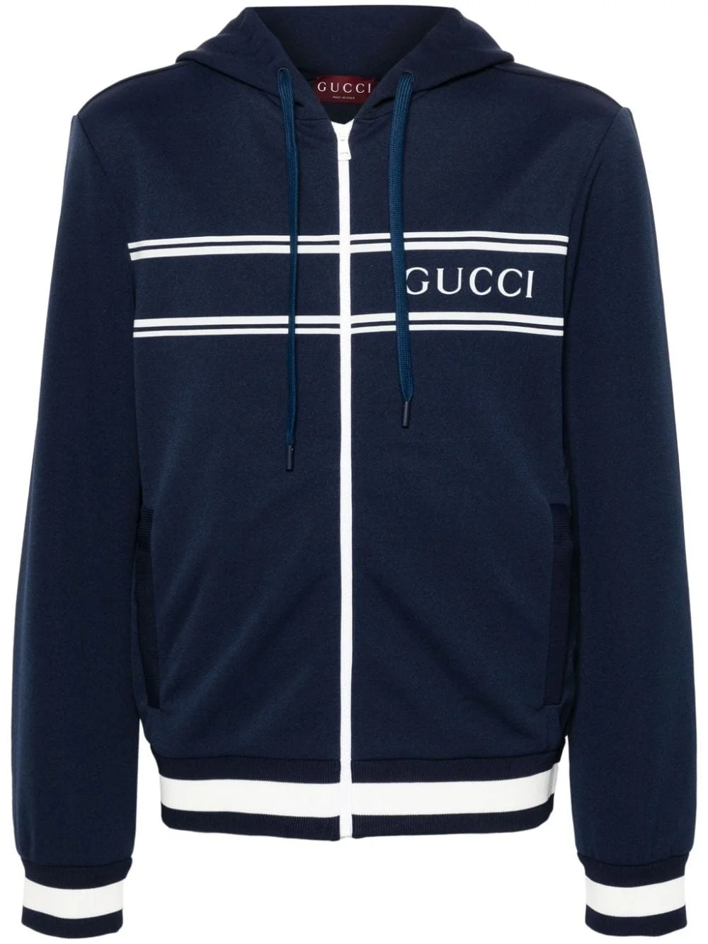logo-print zip-up hoodie - 1