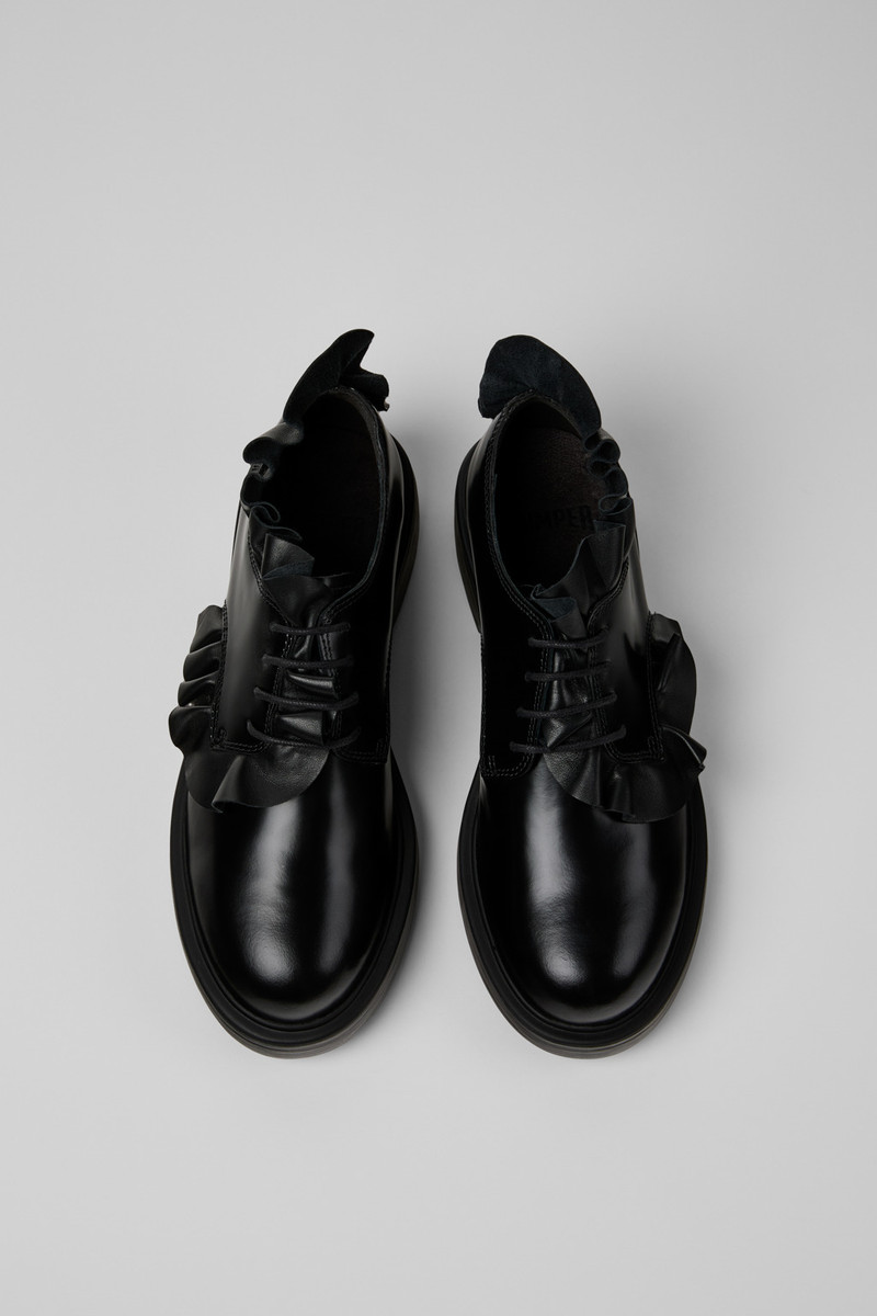 Dean Black Leather Shoes for Women. 5