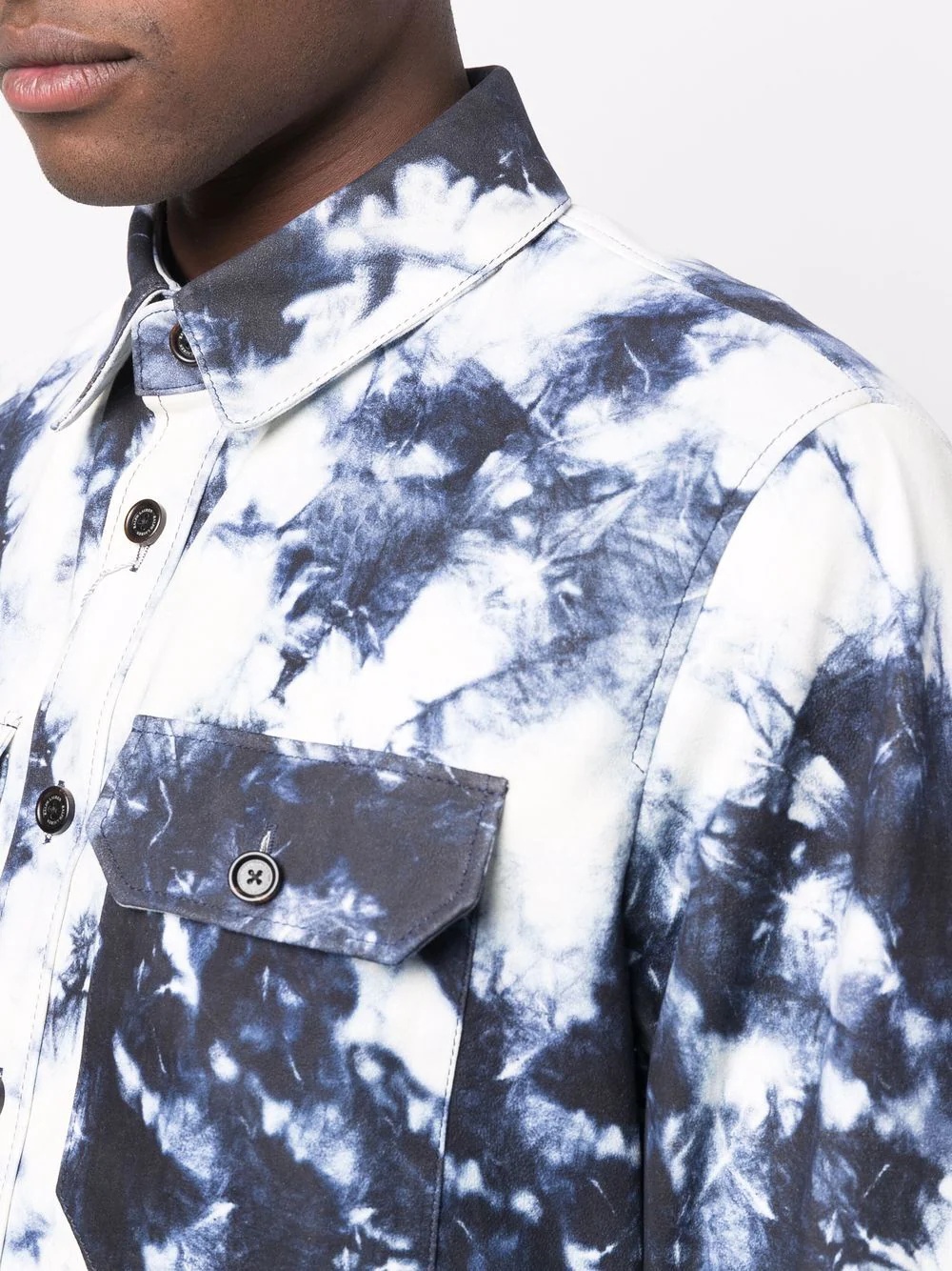 tie dye-print shirt jacket - 5