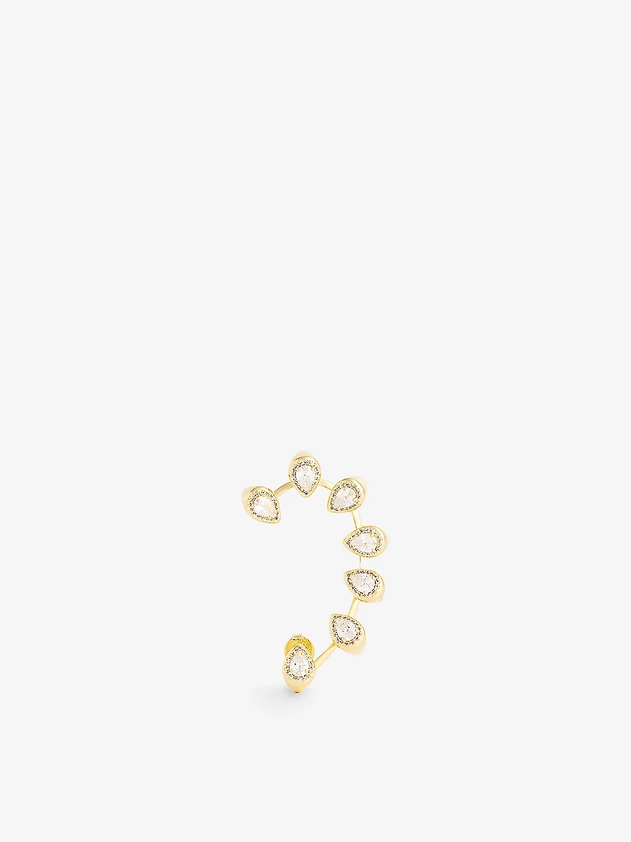 Radiant 12ct yellow gold plated-brass ear cuff - 1