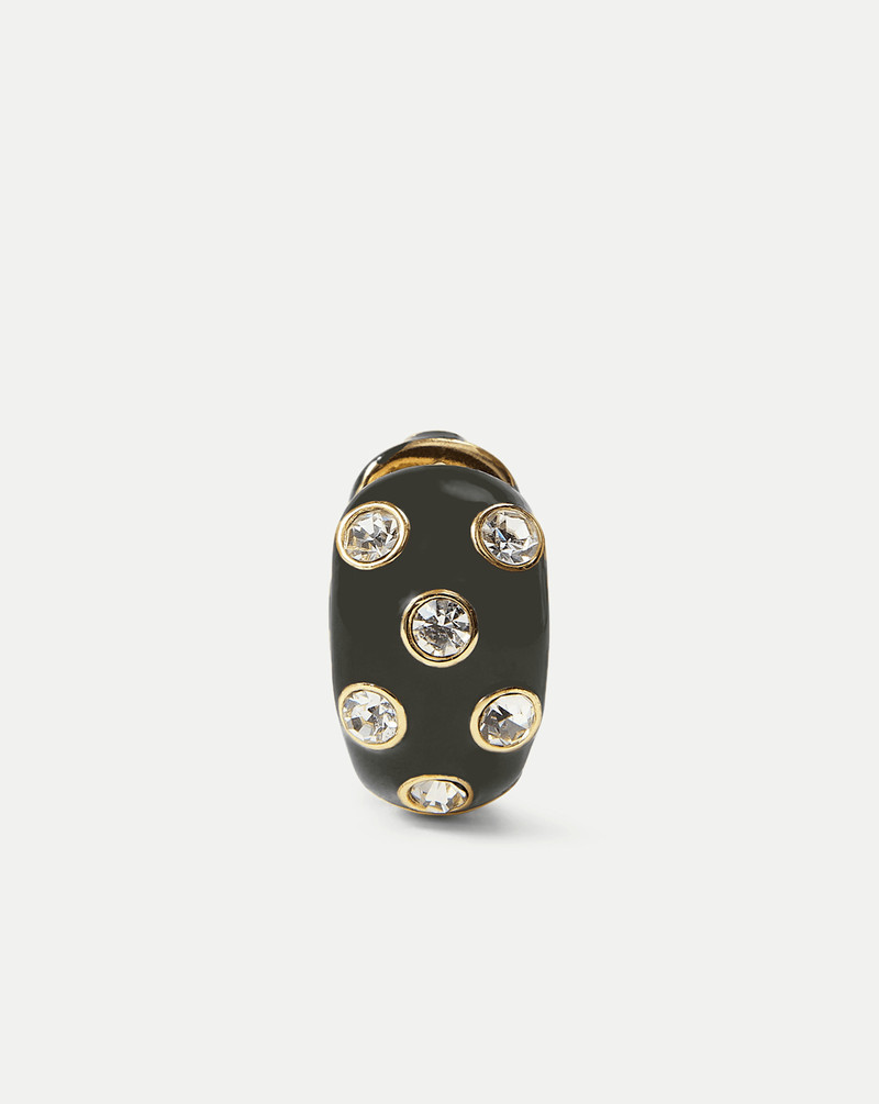 CRYSTAL AND ENAMEL HUGGIE HOOP 3