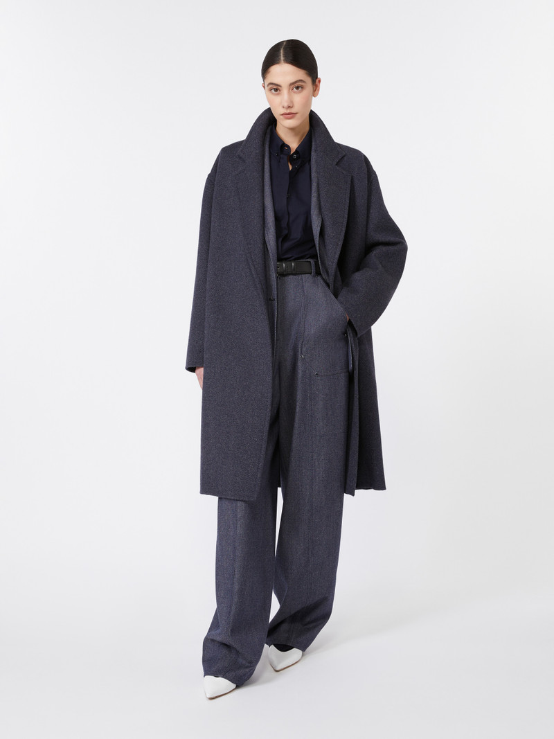 Max Mara ABETAIA Denim-effect wool trousers outlook