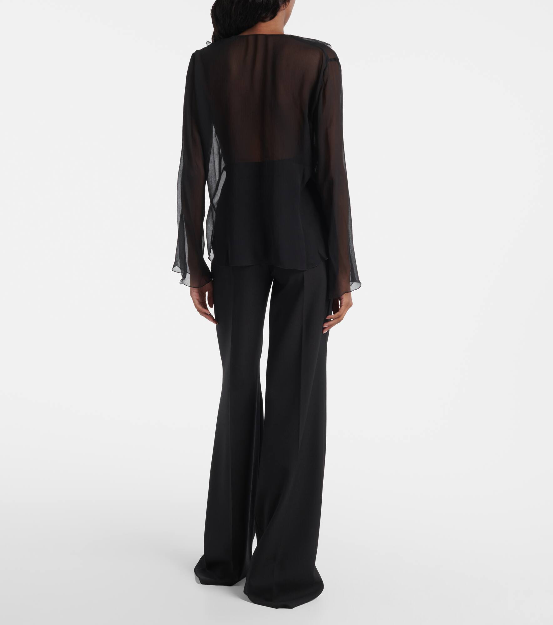 Gisella ruffled silk chiffon blouse - 3