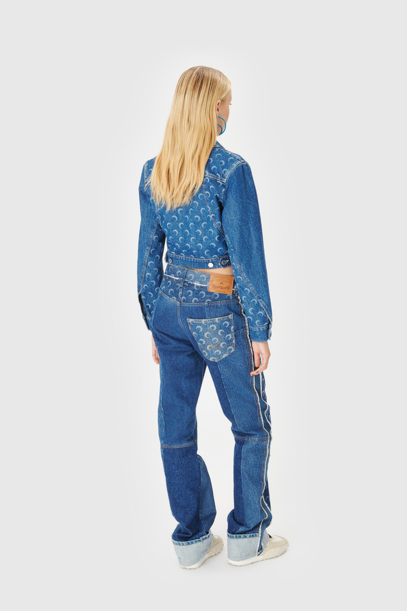 Marine Serre Regenerated Denim Straight Leg Pants outlook
