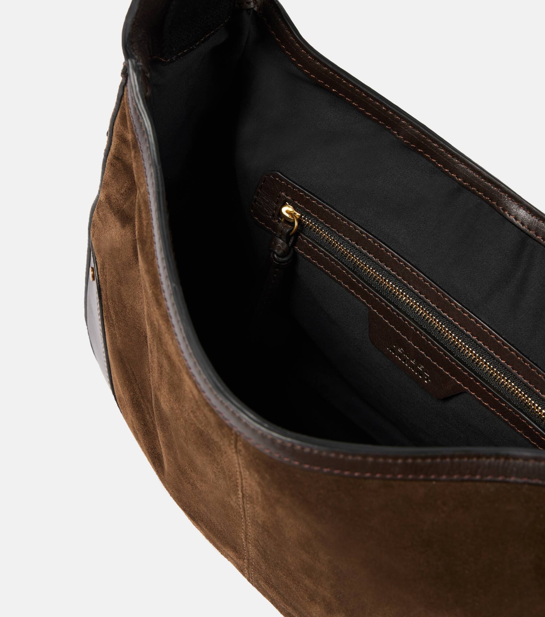 Sierra leather-trimmed suede shoulder bag - 3