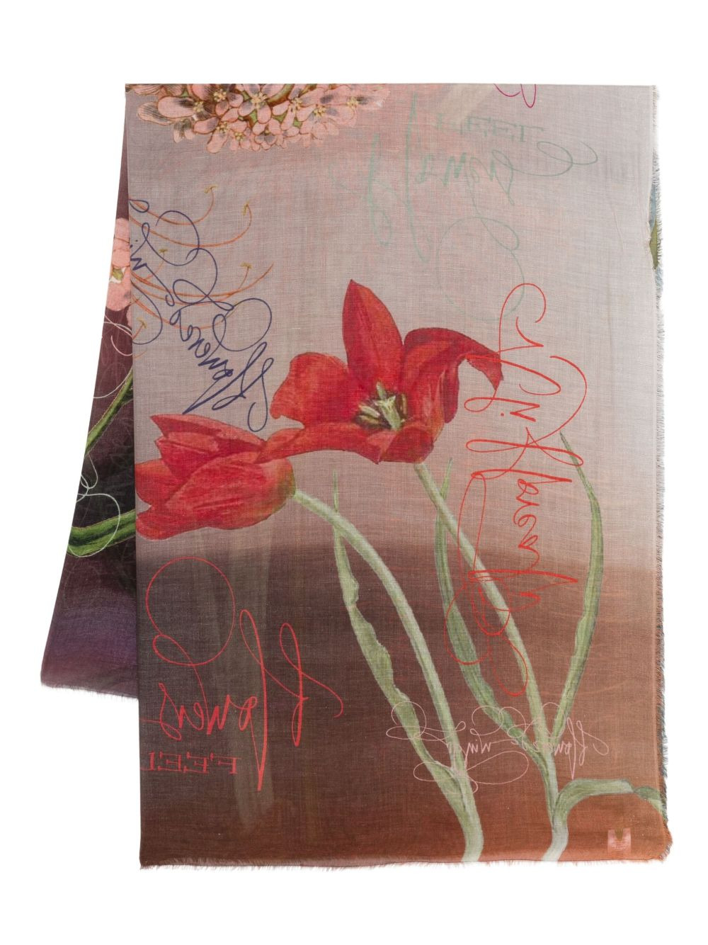 floral-print silk scarf - 1