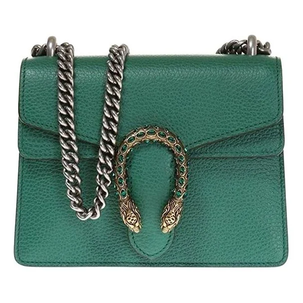 (WMNS) Gucci Dionysus Tiger Head Leather Chain Shoulder Messenger Bag Mini Green Classic 421970-CAOG - 1
