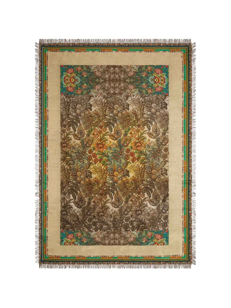 Aloeuw floral-print fringed shawl scarf 1