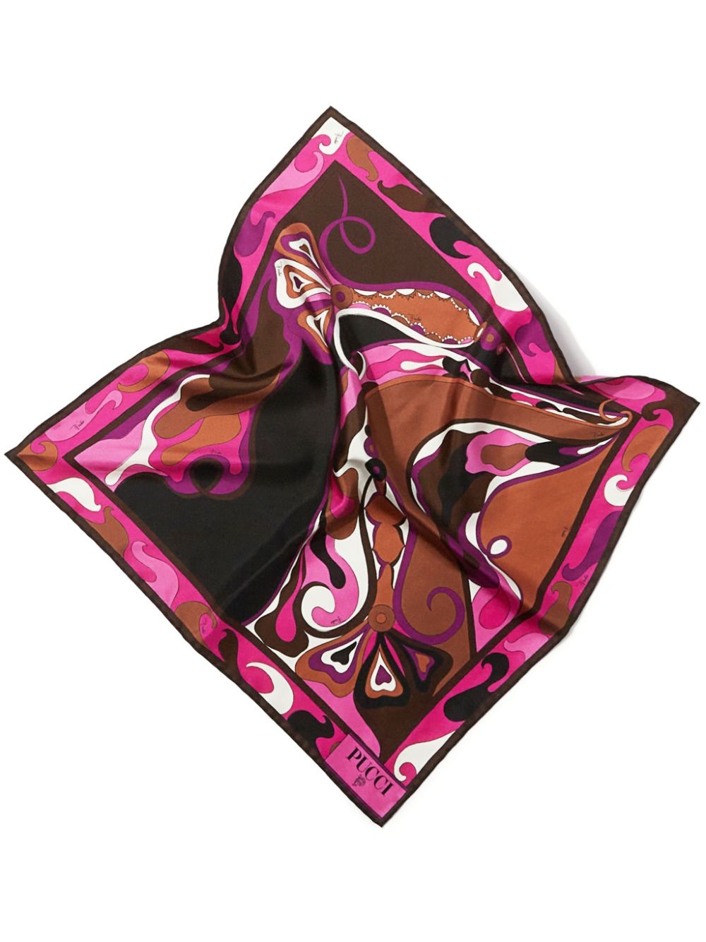 small Orchidee-print silk scarf - 1