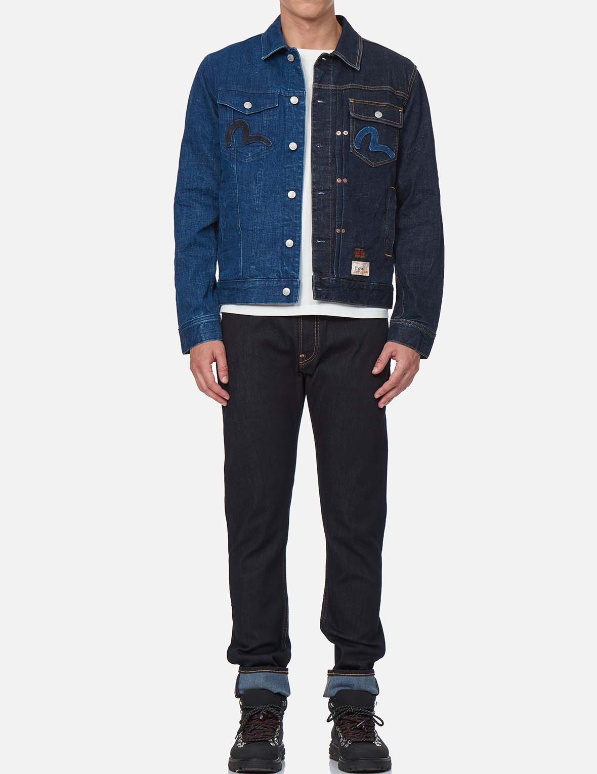 DAICOCK INSERTED 2-TONE DENIM JACKET - 5