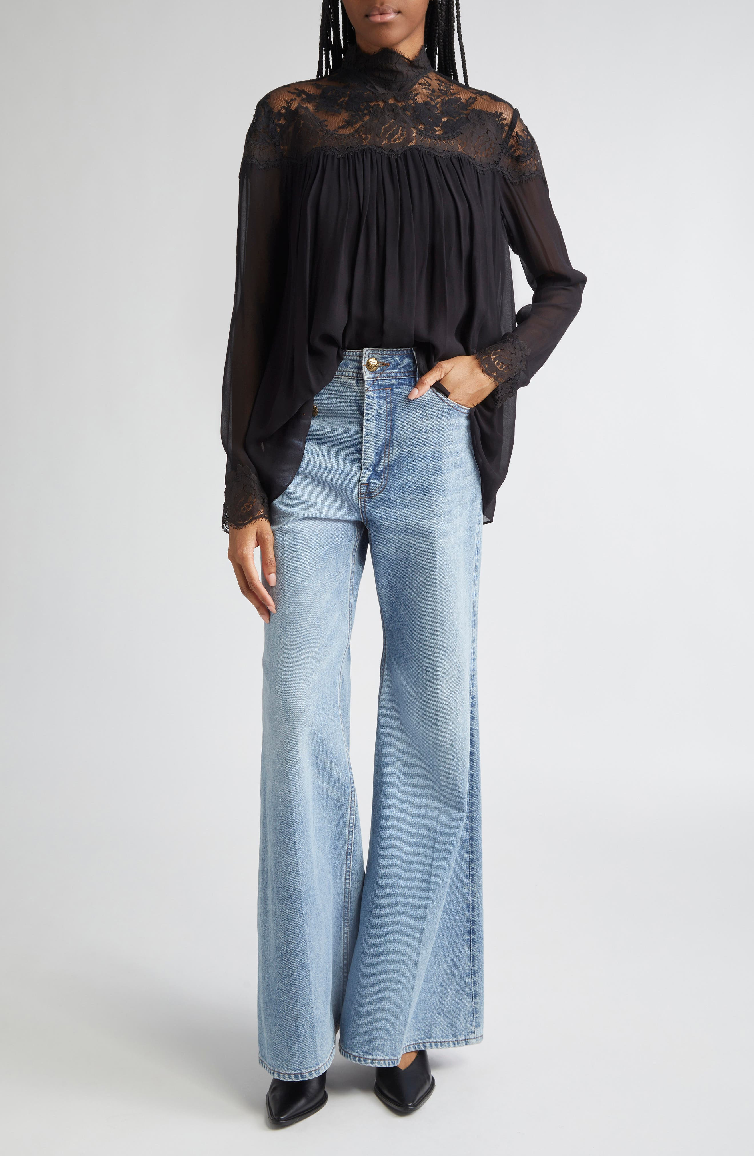 Zimmermann Hypnotic Lace Yoke Top in Black at Nordstrom - 2