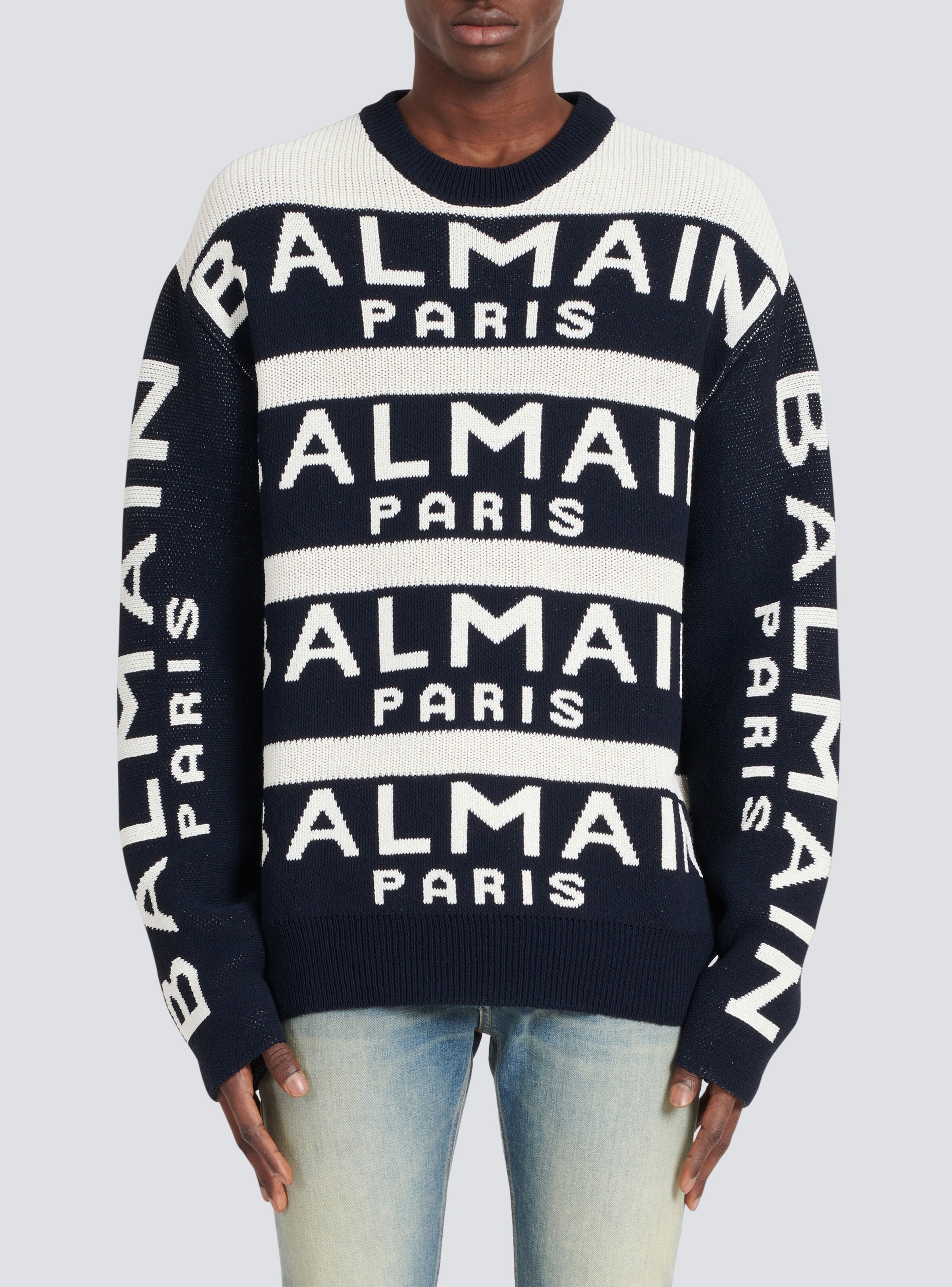 Sweater embroidered with Balmain Paris logo - 6