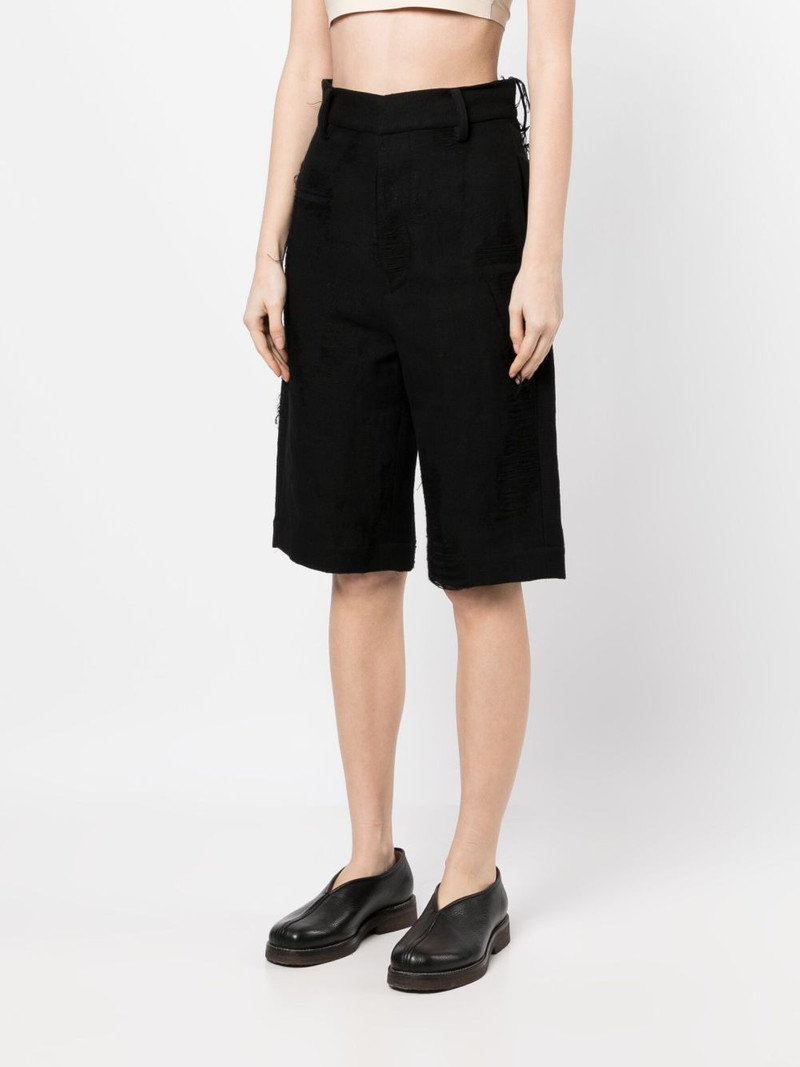 distressed-finish knee-length shorts 3