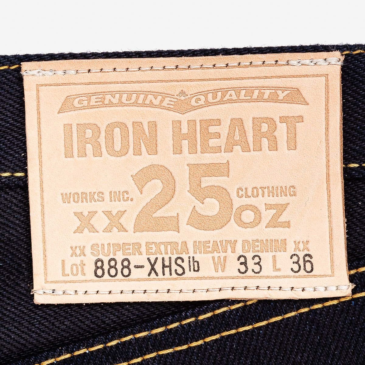 IH-888-XHSib 25oz Selvedge Denim Medium/High Rise Tapered Cut Jeans - Indigo/Black - 9