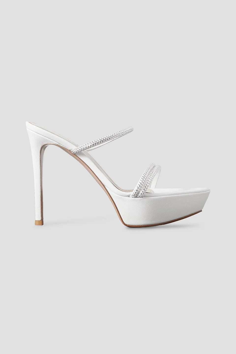 85 crystal-embellished leather platform sandals - 1