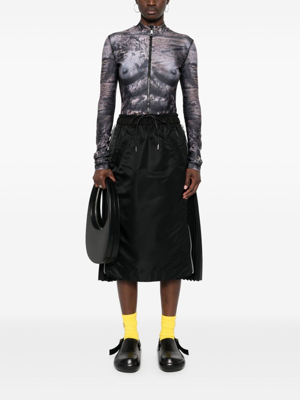 pleat-panelled midi skirt - 2