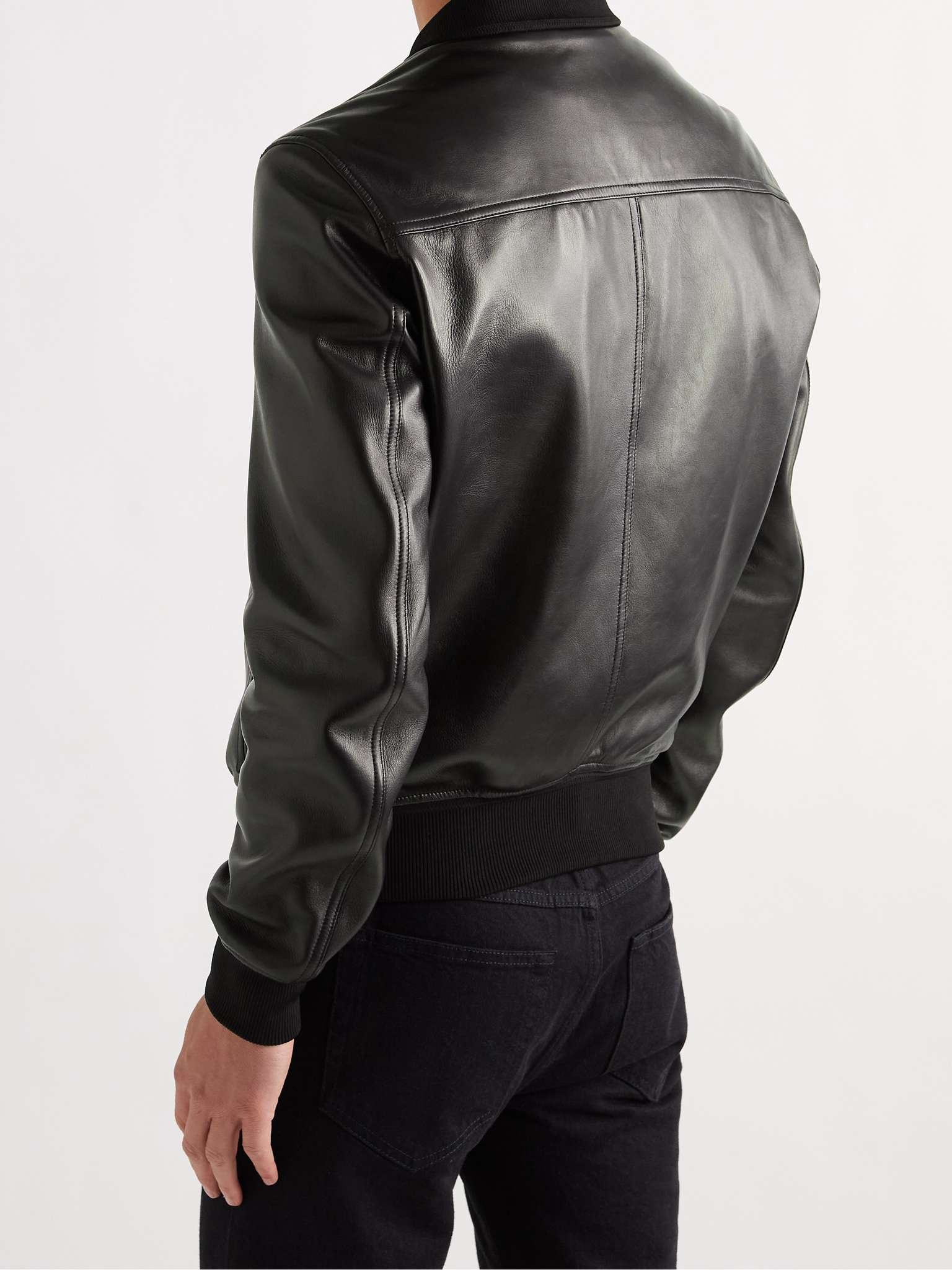 Leather Bomber Jacket - 4