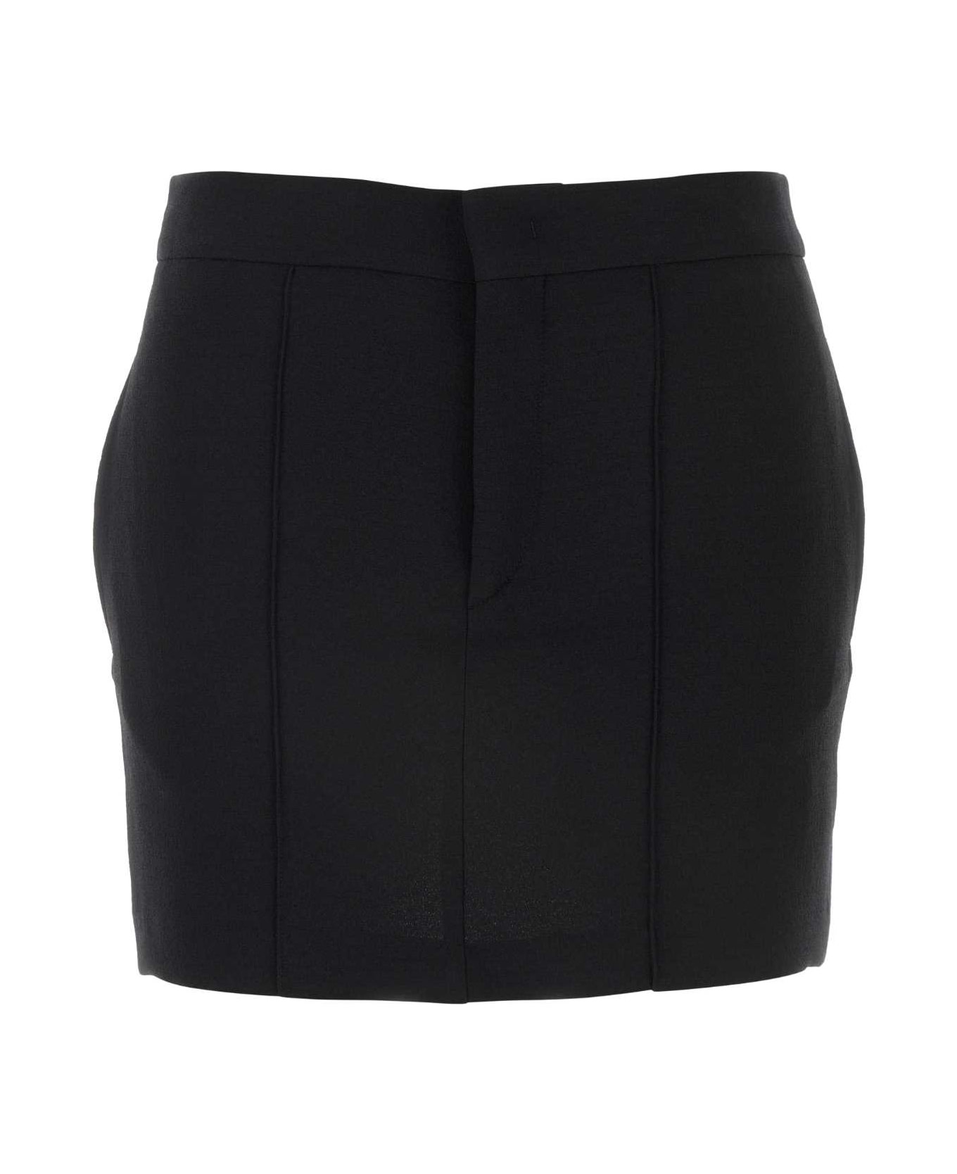 Black Stretch Polyester Blend Licoba Mini Skirt - 1